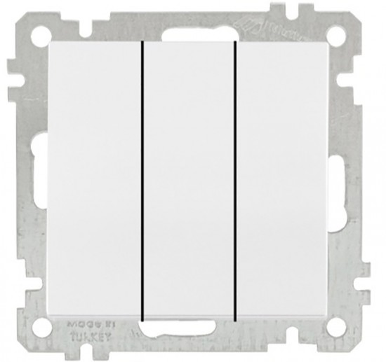 Drievoudig enkelpolige schakelaar WIT