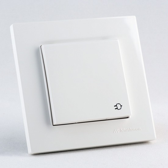 Wandcontactdoos Randaarde met klep gesloten schuin